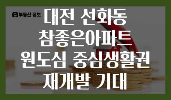 대전 선화동 참좋은아파트 원도심 중심생활권 재개발 기대