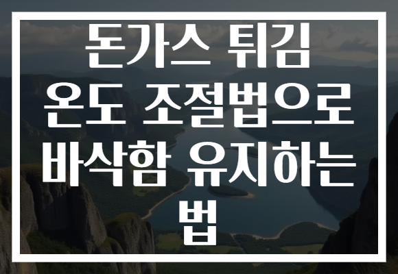 돈가스 튀김 온도 조절법으로 바삭함 유지하는 법