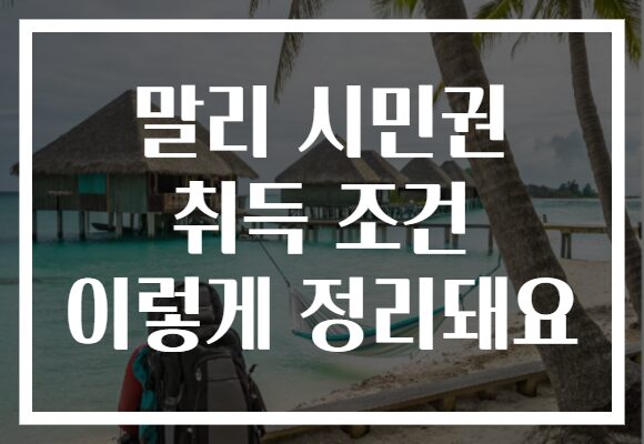 말리 시민권 취득 조건 이렇게 정리돼요