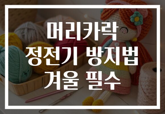 머리카락 정전기 방지법 겨울 필수