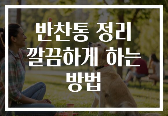 반찬통 정리 깔끔하게 하는 방법