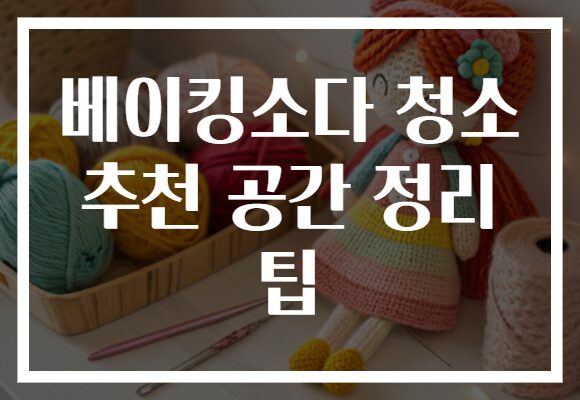 베이킹소다 청소 추천 공간 정리 팁
