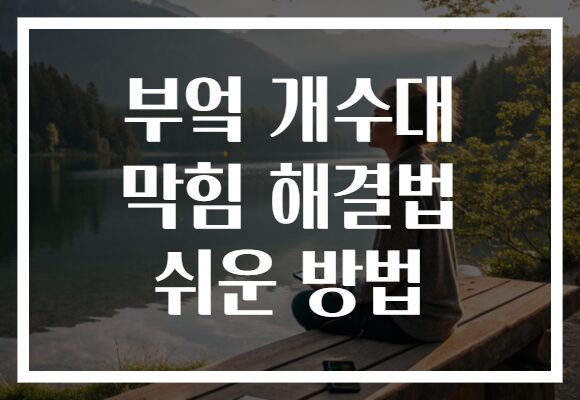부엌 개수대 막힘 해결법 쉬운 방법