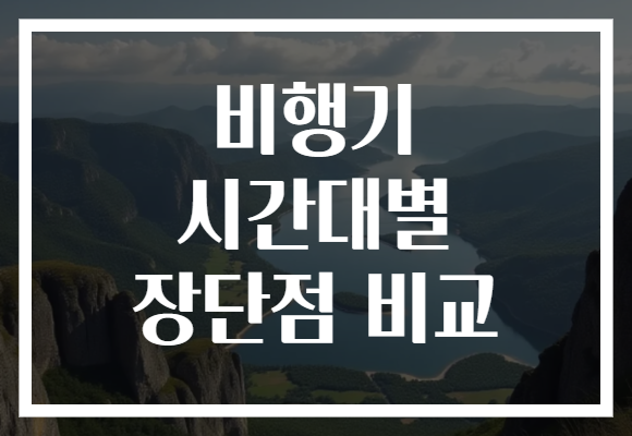 비행기 시간대별 장단점 비교