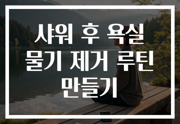 샤워 후 욕실 물기 제거 루틴 만들기