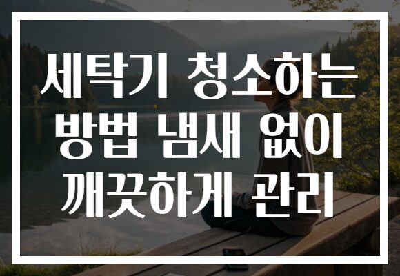 세탁기 청소하는 방법 냄새 없이 깨끗하게 관리