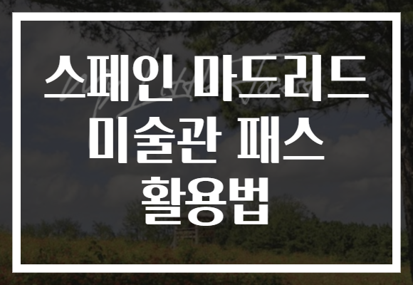스페인 마드리드 미술관 패스 활용법