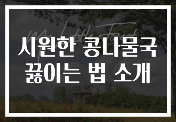 시원한 콩나물국 끓이는 법 소개