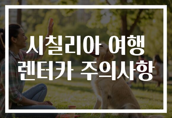 시칠리아 여행 렌터카 주의사항