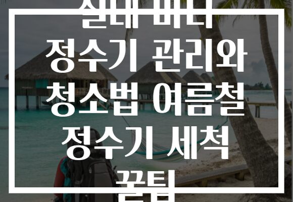 실내 미니 정수기 관리와 청소법 여름철 정수기 세척 꿀팁