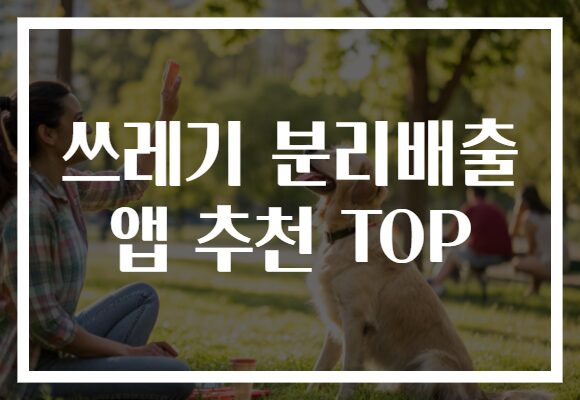 쓰레기 분리배출 앱 추천 TOP