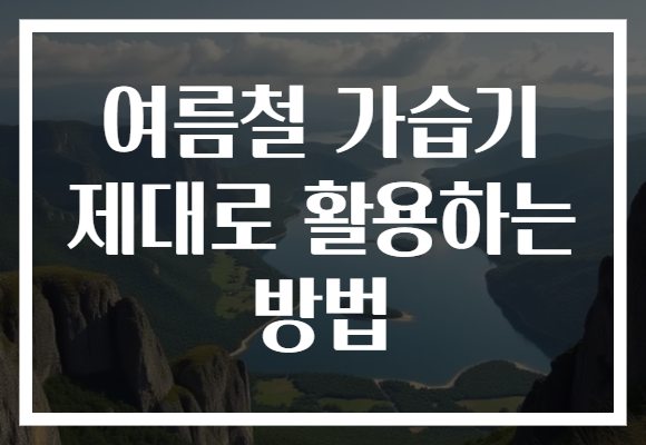 여름철 가습기 제대로 활용하는 방법