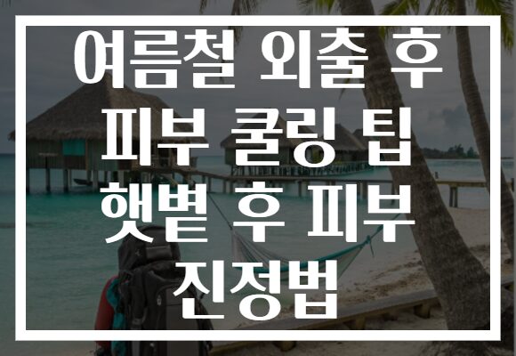 여름철 외출 후 피부 쿨링 팁 햇볕 후 피부 진정법