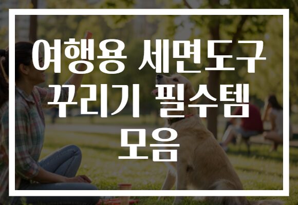 여행용 세면도구 꾸리기 필수템 모음