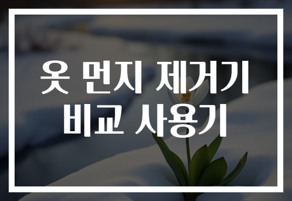 옷 먼지 제거기 비교 사용기