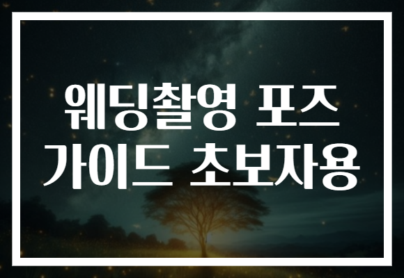 웨딩촬영 포즈 가이드 초보자용