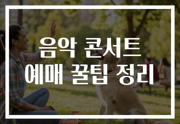 음악 콘서트 예매 꿀팁 정리