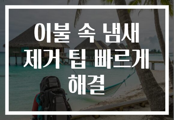 이불 속 냄새 제거 팁 빠르게 해결