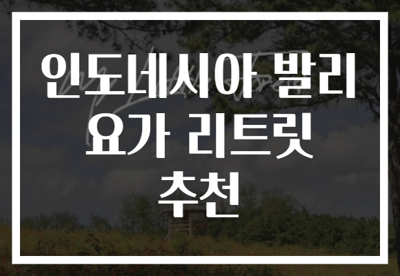 인도네시아 발리 요가 리트릿 추천