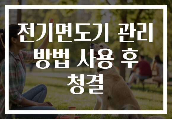 전기면도기 관리 방법 사용 후 청결