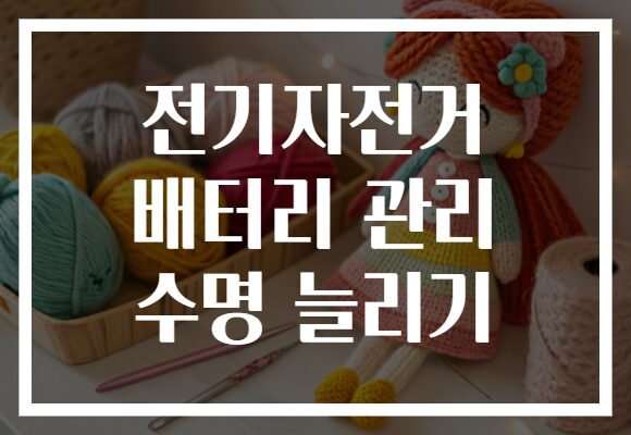전기자전거 배터리 관리 수명 늘리기