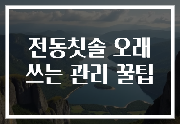 전동칫솔 오래 쓰는 관리 꿀팁