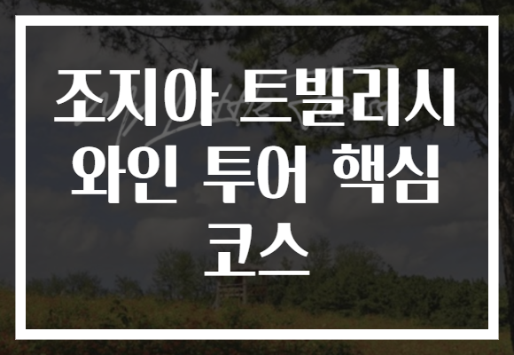 조지아 트빌리시 와인 투어 핵심 코스