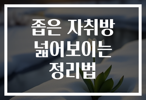 좁은 자취방 넓어보이는 정리법
