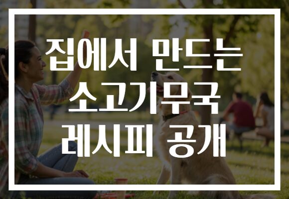 집에서 만드는 소고기무국 레시피 공개