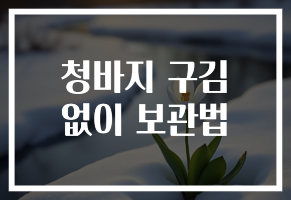 청바지 구김 없이 보관법