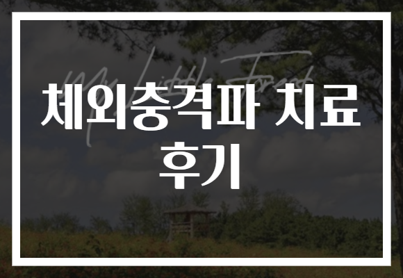 체외충격파 치료 후기