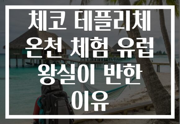 체코 테플리체 온천 체험 유럽 왕실이 반한 이유