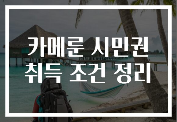 카메룬 시민권 취득 조건 정리