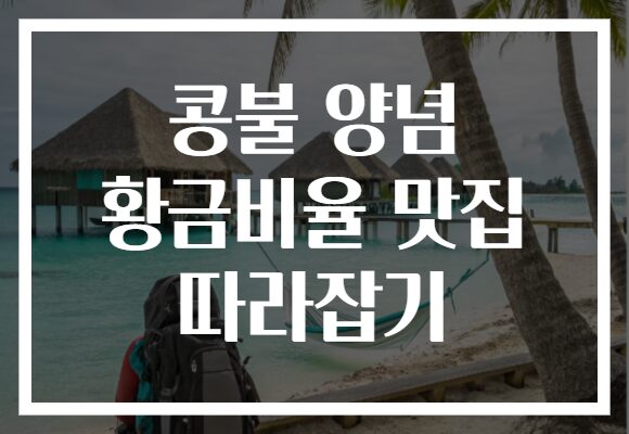 콩불 양념 황금비율 맛집 따라잡기