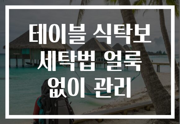 테이블 식탁보 세탁법 얼룩 없이 관리