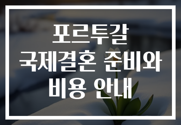 포르투갈 국제결혼 준비와 비용 안내