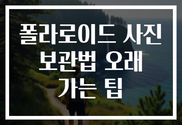 폴라로이드 사진 보관법 오래 가는 팁