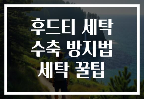 후드티 세탁 수축 방지법 세탁 꿀팁