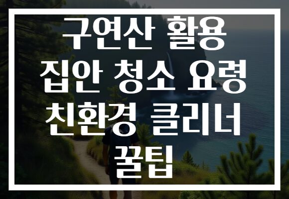 구연산 활용 집안 청소 요령 친환경 클리너 꿀팁