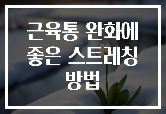 근육통 완화에 좋은 스트레칭 방법