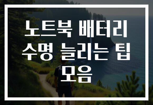 노트북 배터리 수명 늘리는 팁 모음