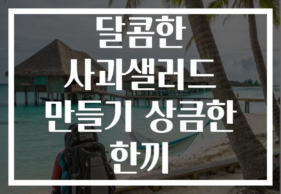 달콤한 사과샐러드 만들기 상큼한 한끼