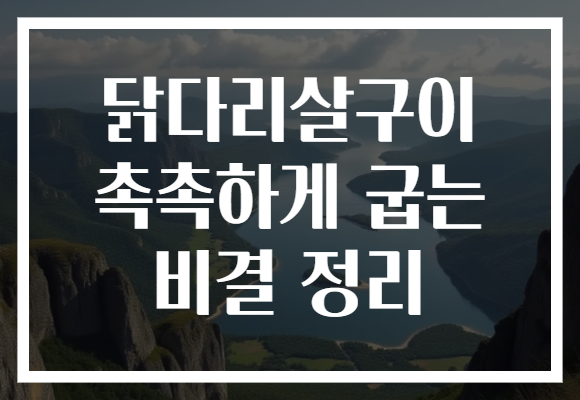 닭다리살구이 촉촉하게 굽는 비결 정리