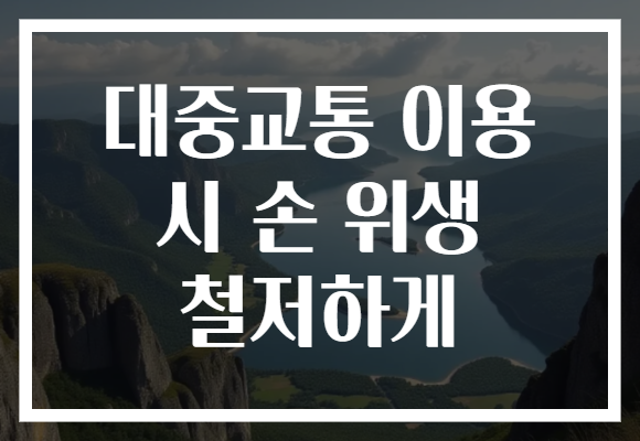 대중교통 이용 시 손 위생 철저하게