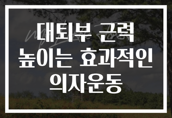 대퇴부 근력 높이는 효과적인 의자운동
