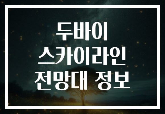 두바이 스카이라인 전망대 정보