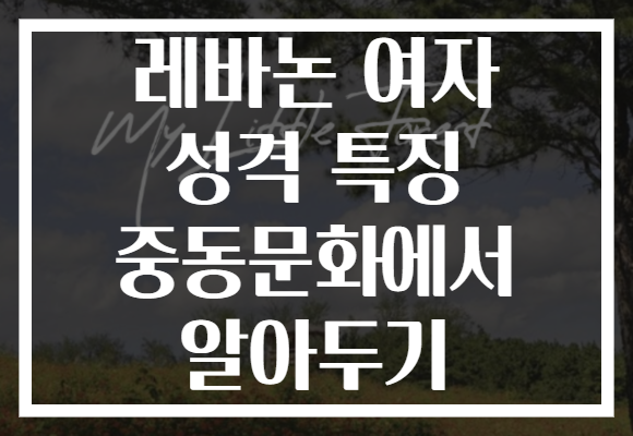 레바논 여자 성격 특징 중동문화에서 알아두기