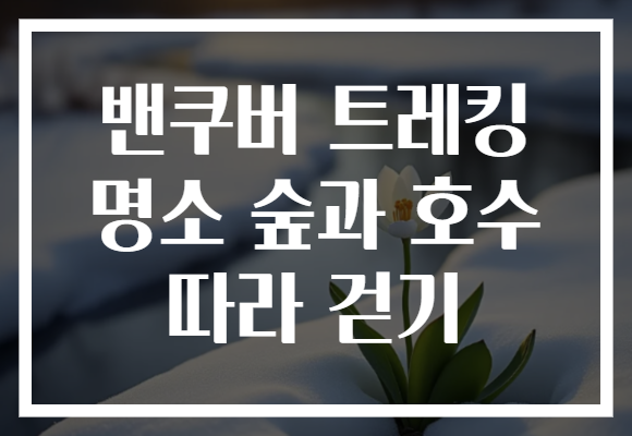밴쿠버 트레킹 명소 숲과 호수 따라 걷기