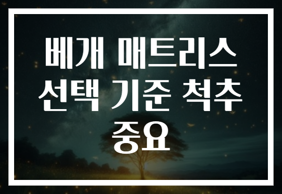 베개 매트리스 선택 기준 척추 중요