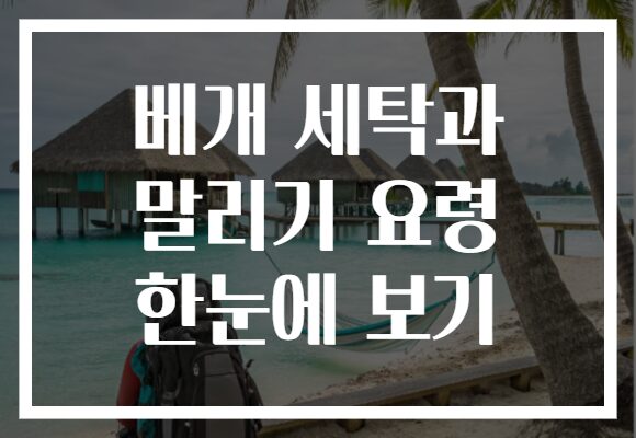 베개 세탁과 말리기 요령 한눈에 보기